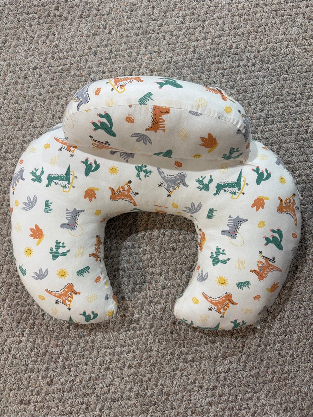 Cream Dino Print Nursing / Support Pillow